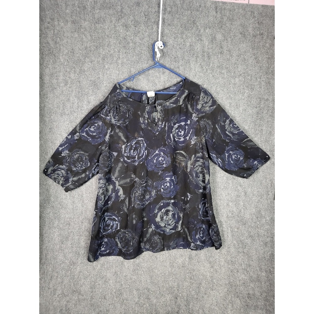 JMS Just My Size 4X Womens Floral Print Blouse Top Plus Size 26/28W Boho Chic